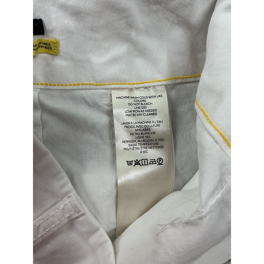 Maeve Pants Womens 29 White Cropped Wide-Leg Twill Stretch Pockets Cuffed - Picture 8 of 11